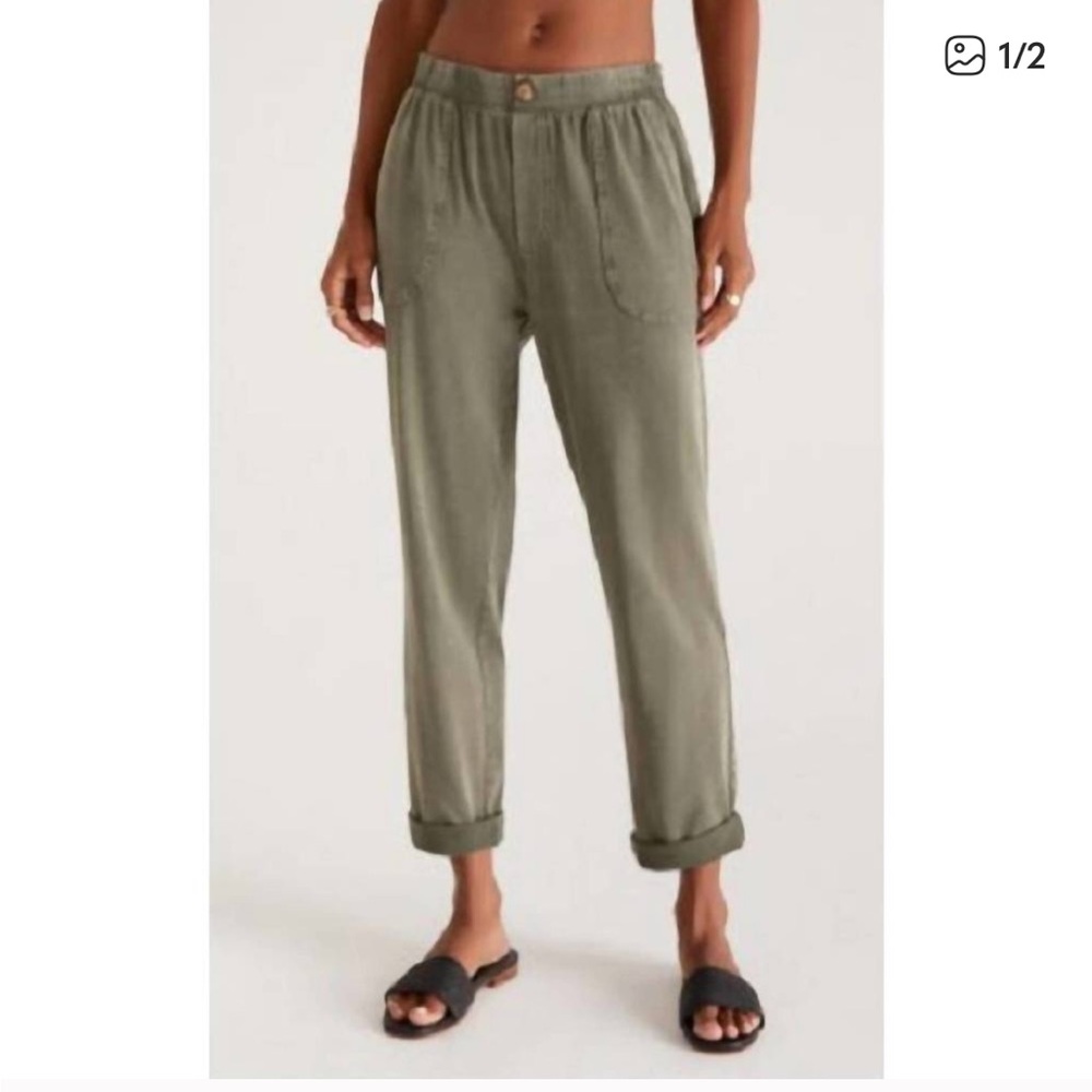 Z SUPPLY kendall jersey pant in dusty olive XS